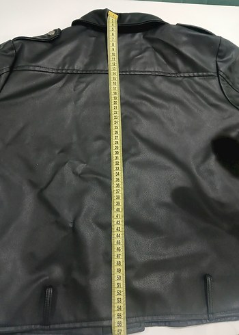 Kadın Parlak Siyah Deri Biker Ceket - Görsel 5