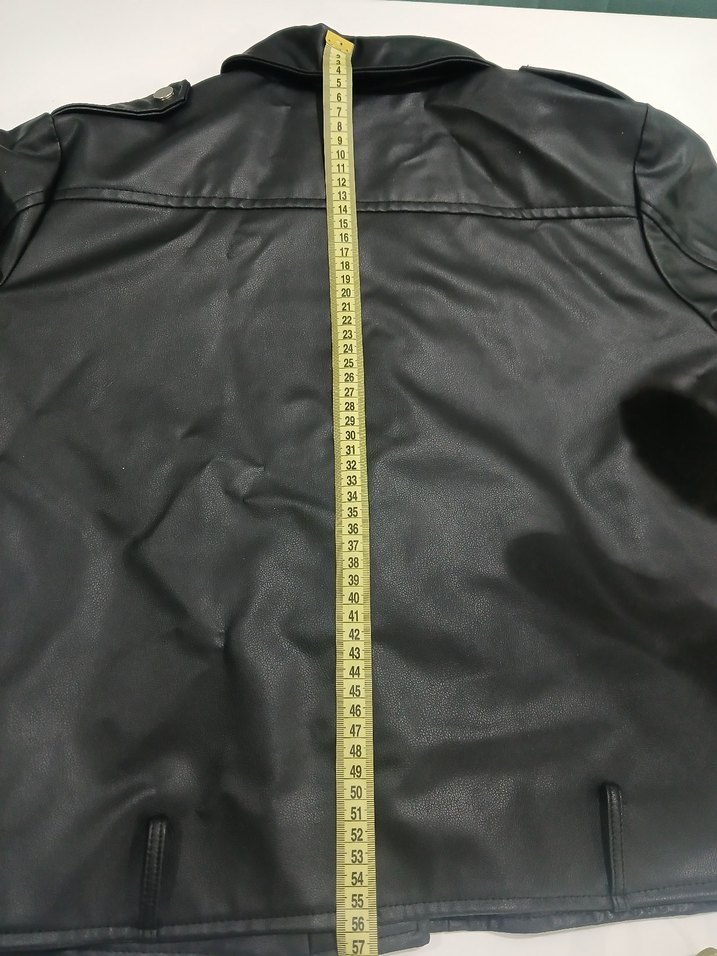 Kadın Parlak Siyah Deri Biker Ceket - Görsel 5