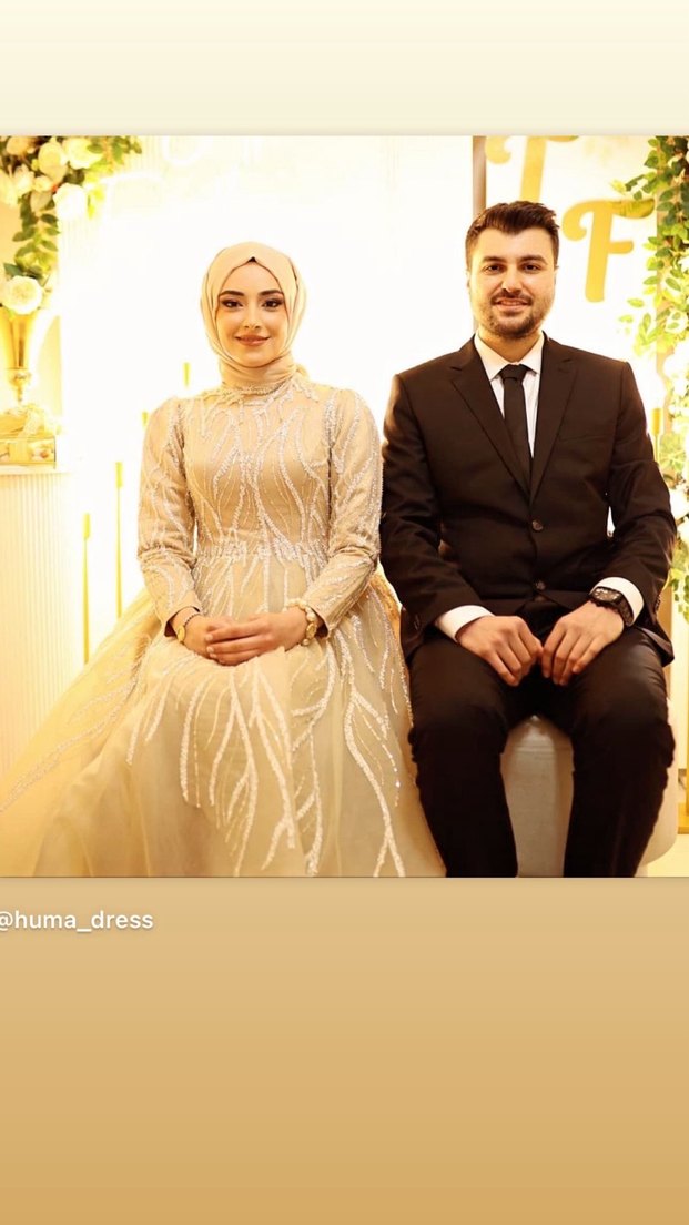 İşlemeli Boncuk Detaylı Bej Uzun Abiye Elbise - Görsel 2