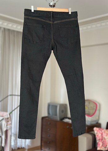 Siyah kadın yırtık detaylı kot pantolon - Görsel 3