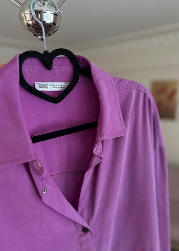 Düğmeli Uzun Kollu Mor Tunik - Görsel 8