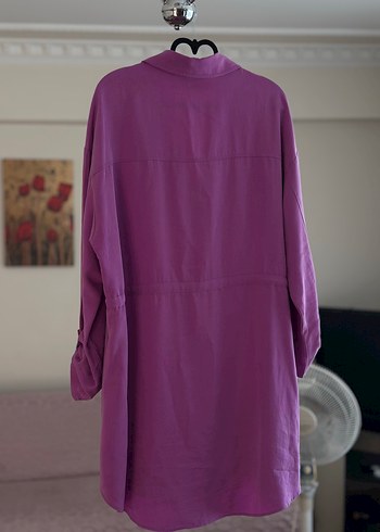 Düğmeli Uzun Kollu Mor Tunik - Görsel 5