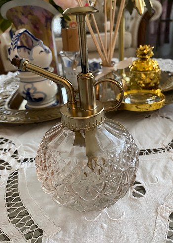  Beden Vintage Cam ve Metal Parfüm Püskürtücü