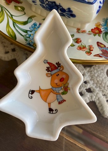 Renkli Geyik Desenli  Tabak Sunumluk - Görsel 2