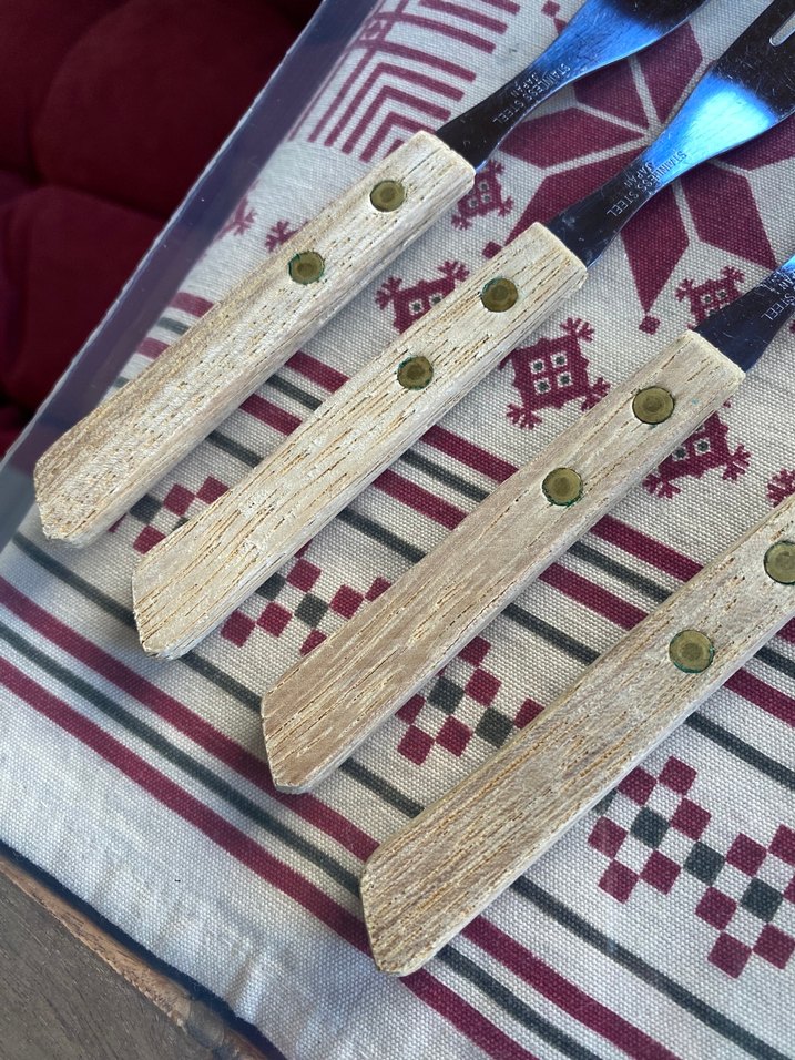 Ahşap Saplı Metal Çatal Seti - Görsel 3