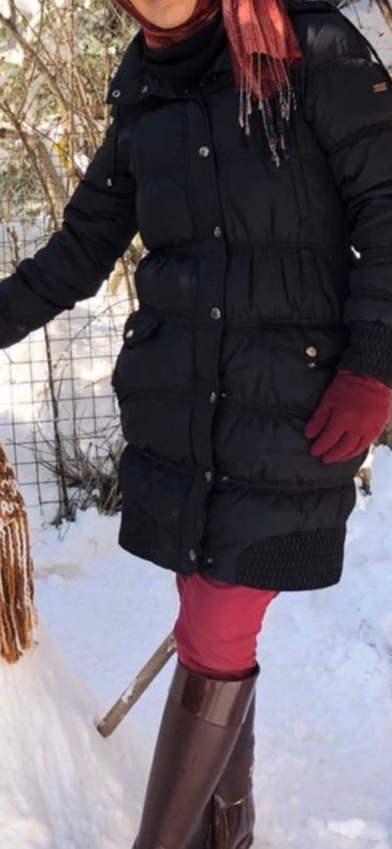 Siyah Kadın Kışlık Mont - Görsel 5