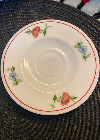 Çiçek Desenli Porselen İki Fincan ve Tabak Seti - Görsel 6