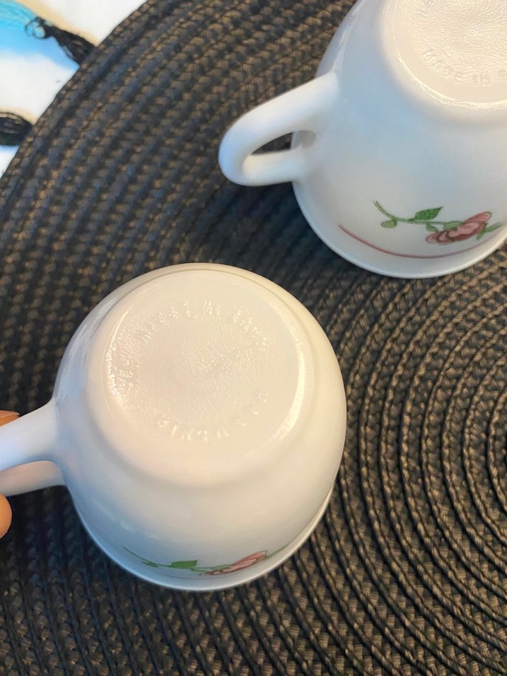 Çiçek Desenli Porselen İki Fincan ve Tabak Seti - Görsel 5