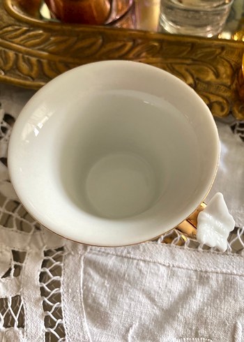 Porselen Beyaz Kelebekli Fincan - Görsel 4