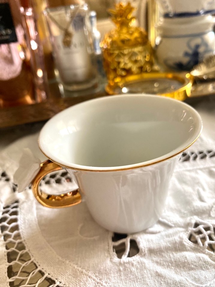 Porselen Beyaz  Kelebekli Fincan - Görsel 2