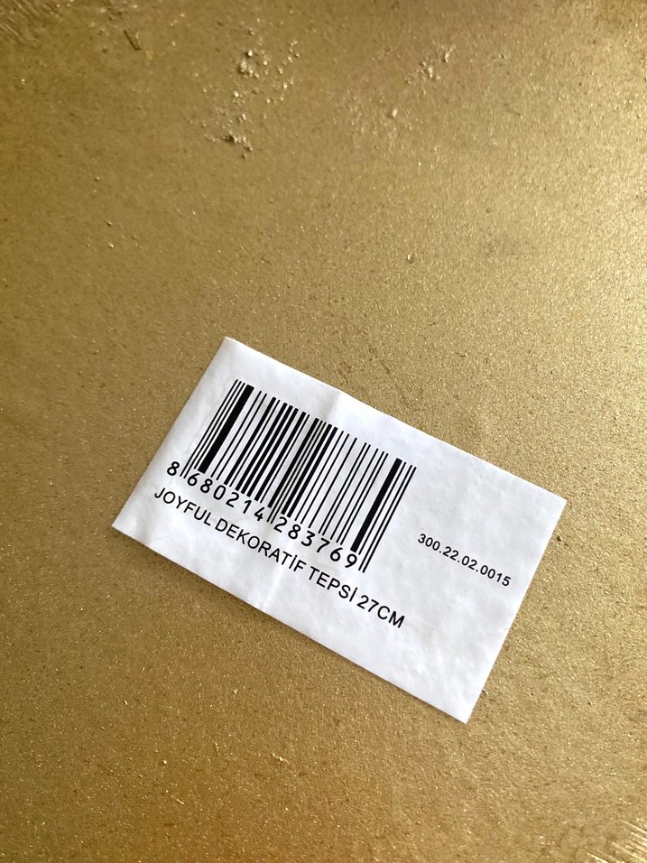 Soyut Desenli Altın Renkli Tepsi - Görsel 5