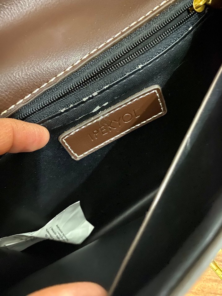 Kahverengi Süet Tokalı Kadın Çanta - Görsel 4