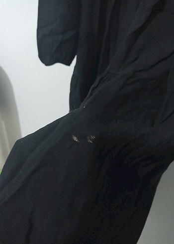 40 Beden Uzun Siyah Gotik Keten Elbise