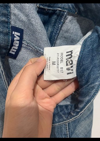 Kadın  Mini Kot Şort Velcro Detaylı - Görsel 4