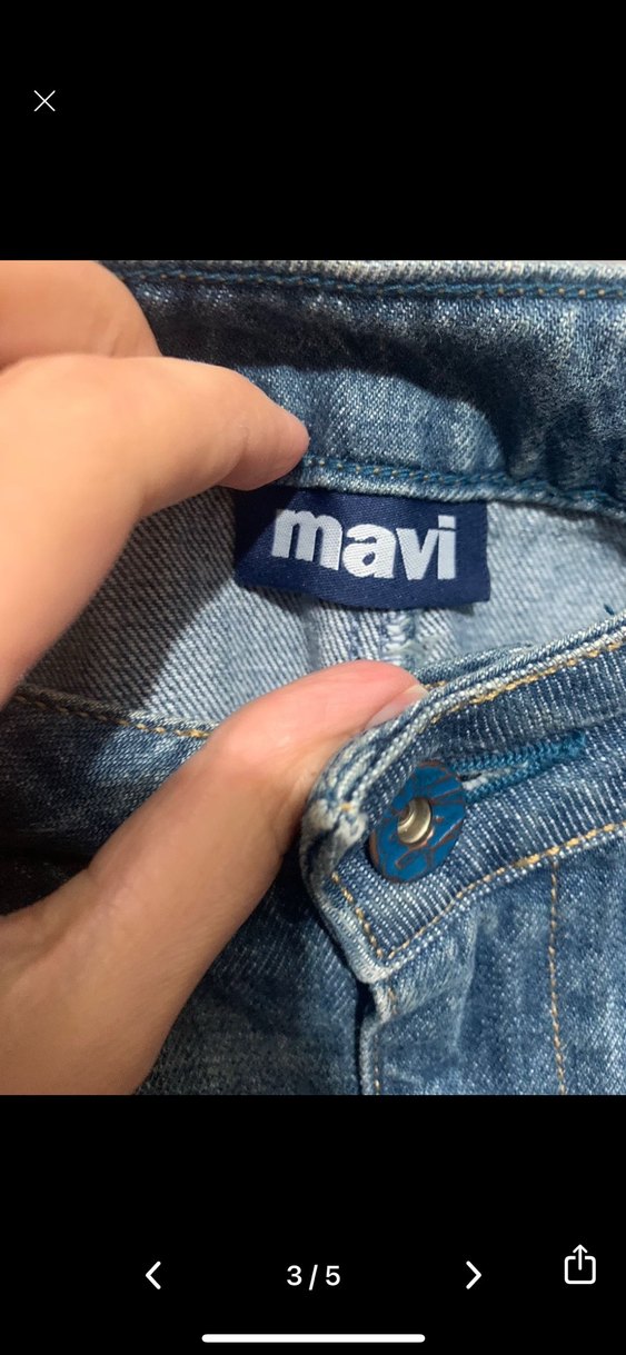 Kadın  Mini Kot Şort Velcro Detaylı - Görsel 3