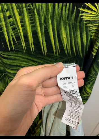 Yeşil Yaprak Desenli Uzun Straplez Elbise - Görsel 2