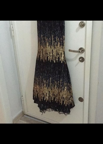 Payetli Desenli Uzun Abiye Elbise - Görsel 3