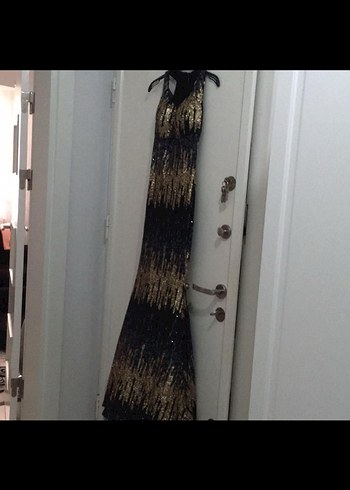 Payetli Desenli Uzun Abiye Elbise - Görsel 2