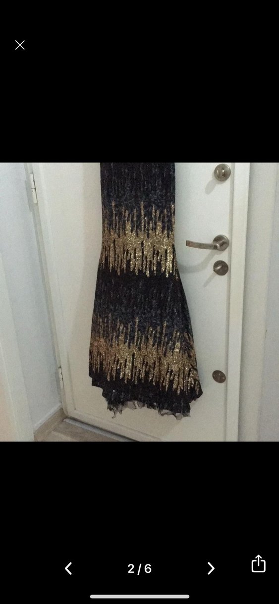 Payetli Desenli Uzun Abiye Elbise - Görsel 3