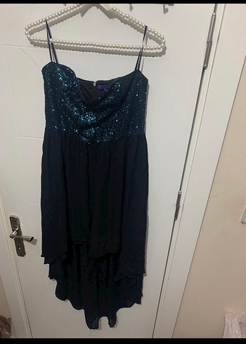 Siyah Drapeli Uzun Abiye Elbise - Görsel 2