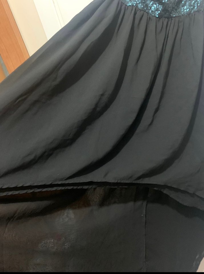 Siyah Drapeli Uzun Abiye Elbise - Görsel 4