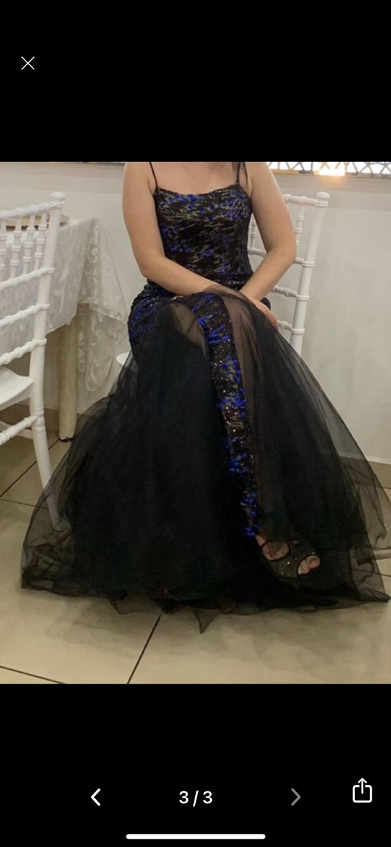 Uzun Lacivert Straplez Drapeli Abiye Elbise - Görsel 3