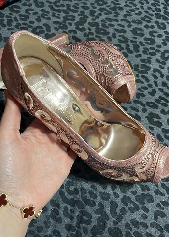 Pembe Parlak Platform Topuklu Düğün Ayakkabısı - Görsel 6