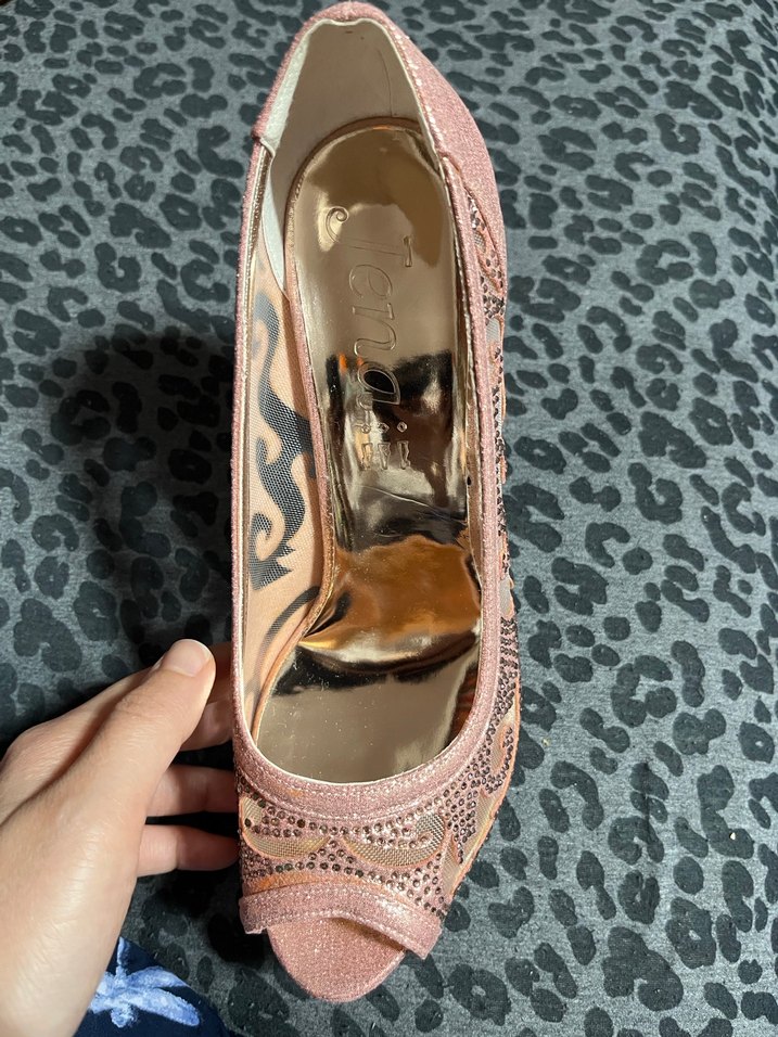 Pembe Parlak Platform Topuklu Düğün Ayakkabısı - Görsel 3