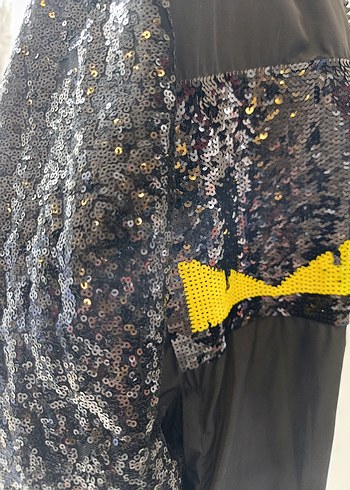 Pul payetli Kapüşonlu Fermuarlı Yağmurluk - Görsel 9