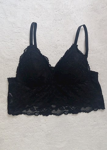 Siyah Dantel Midi Bralet