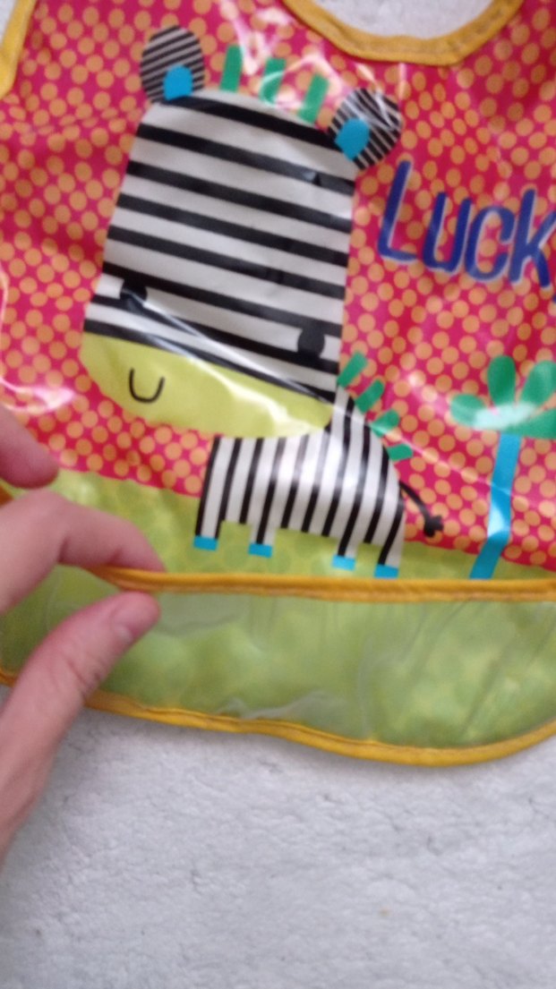 Renkli Zebra Desenli Bebek Önlüğü - Görsel 2