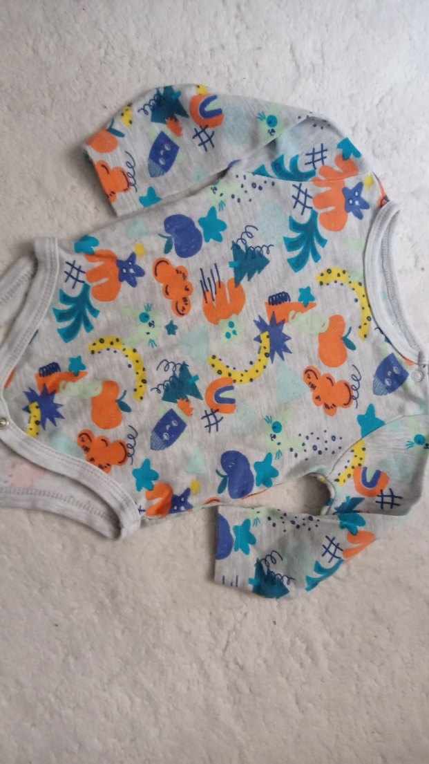 Renkli Desenli Uzun Kollu Bebek Body - Görsel 2