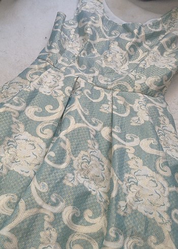 Vintage Desenli Midi Elbise - Görsel 4