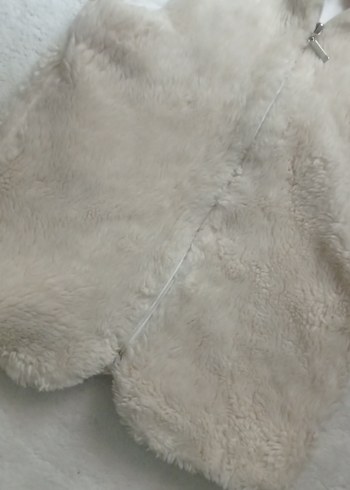 Beyaz Kürklü Kadın Midi Yelek - Görsel 2