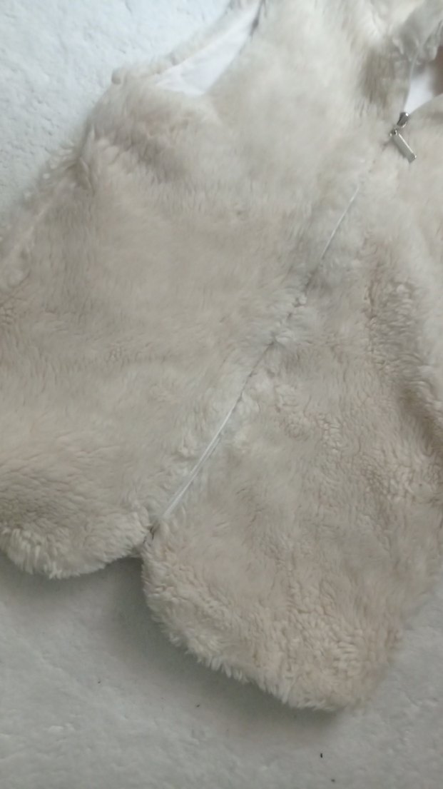 Beyaz Kürklü Kadın Midi Yelek - Görsel 2