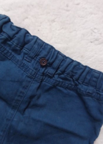 Erkek Çocuk Lacivert Düğmeli Kot Şort - Görsel 4