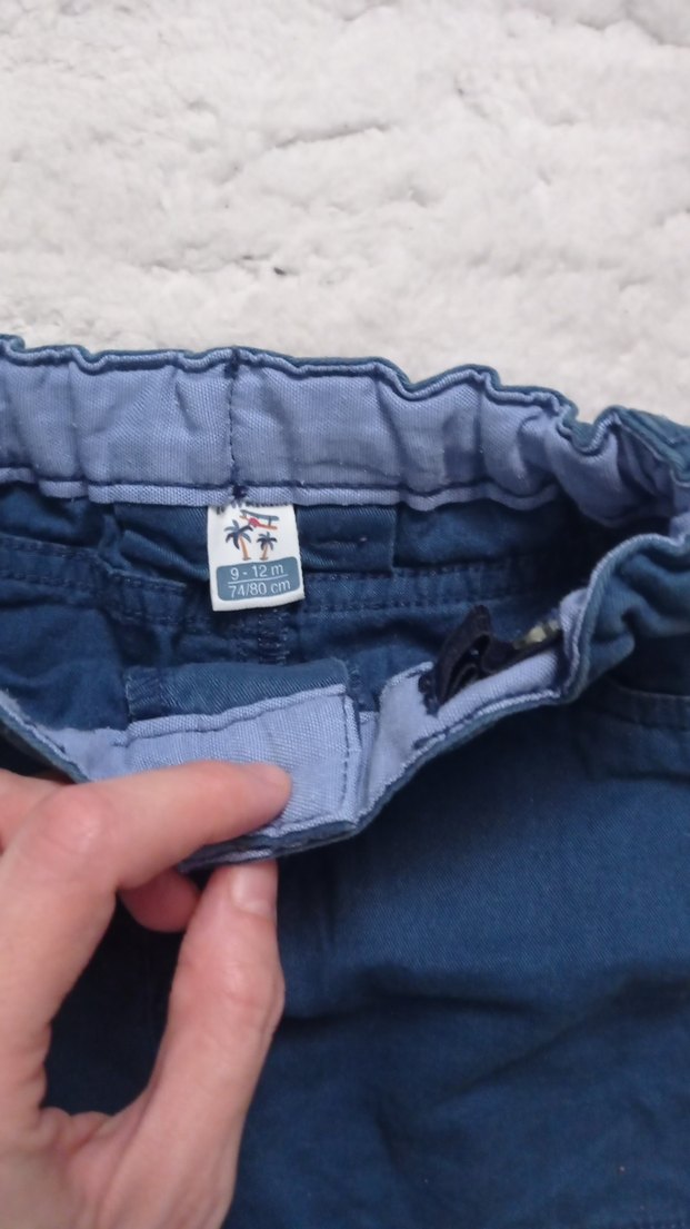 Erkek Çocuk Lacivert Düğmeli Kot Şort - Görsel 3