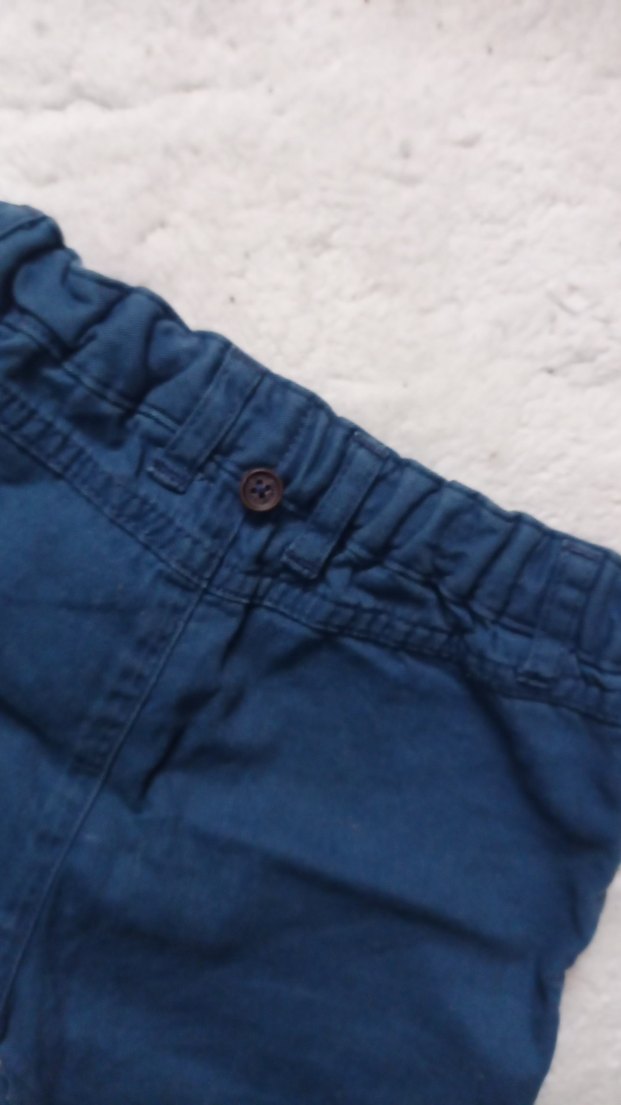 Erkek Çocuk Lacivert Düğmeli Kot Şort - Görsel 4