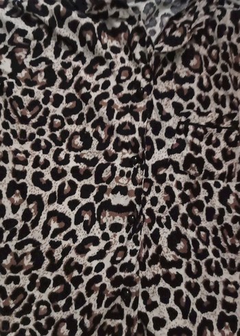 Kadın Leopar Desenli Uzun Kollu pijama üstü - Görsel 2
