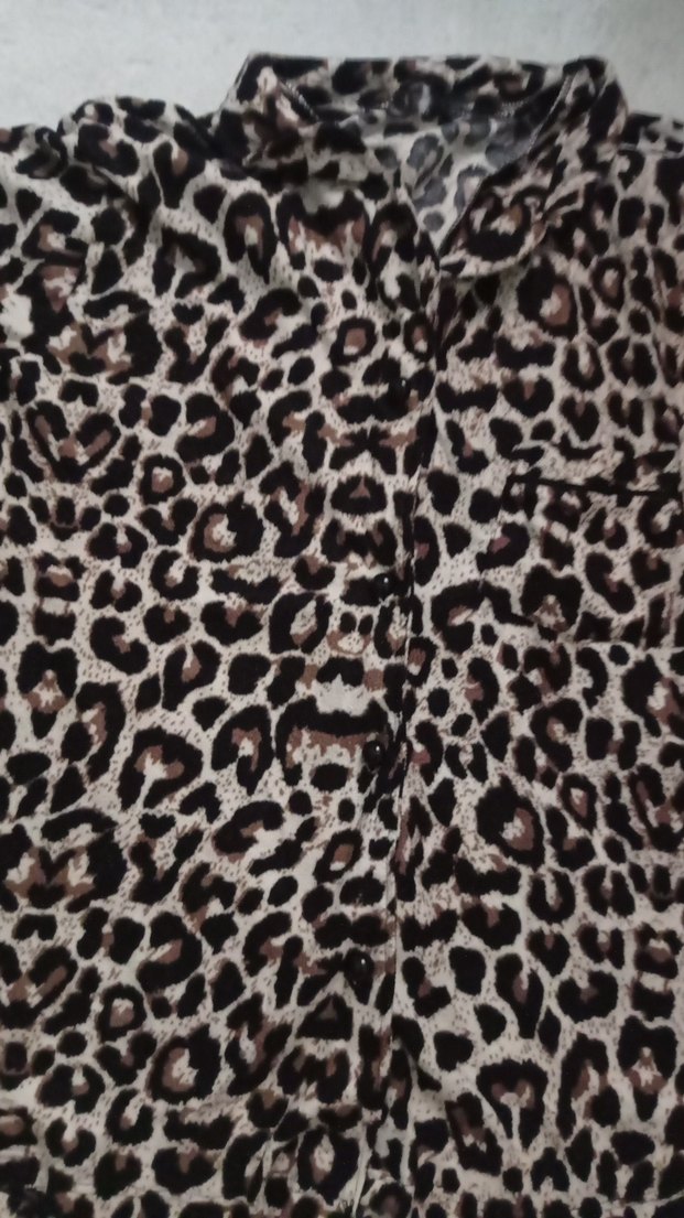 Kadın Leopar Desenli Uzun Kollu pijama üstü - Görsel 2