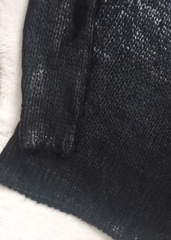 Siyah Örgü Kadın Triko Kazak - Görsel 3