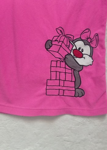 Pembe Baskılı Uzun Kollu gecelik - Görsel 2