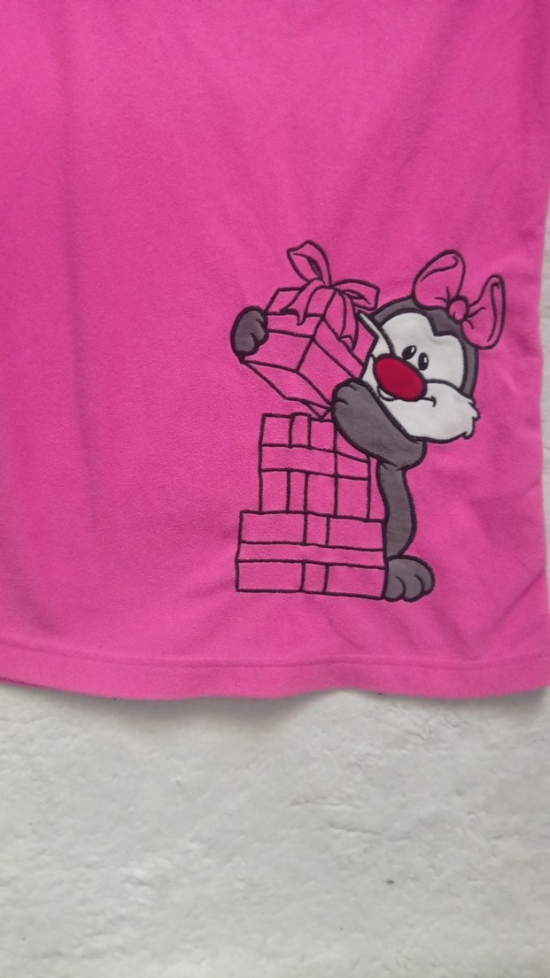 Pembe Baskılı Uzun Kollu gecelik - Görsel 2