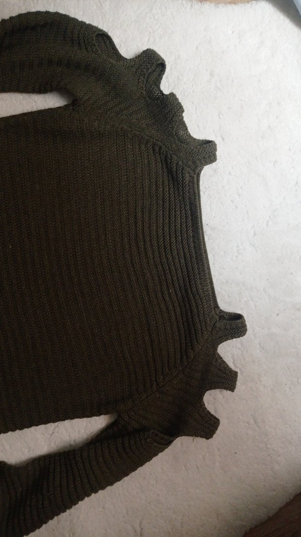 Kadın koyu yeşil Triko Uzun Kollu Kazak - Görsel 2