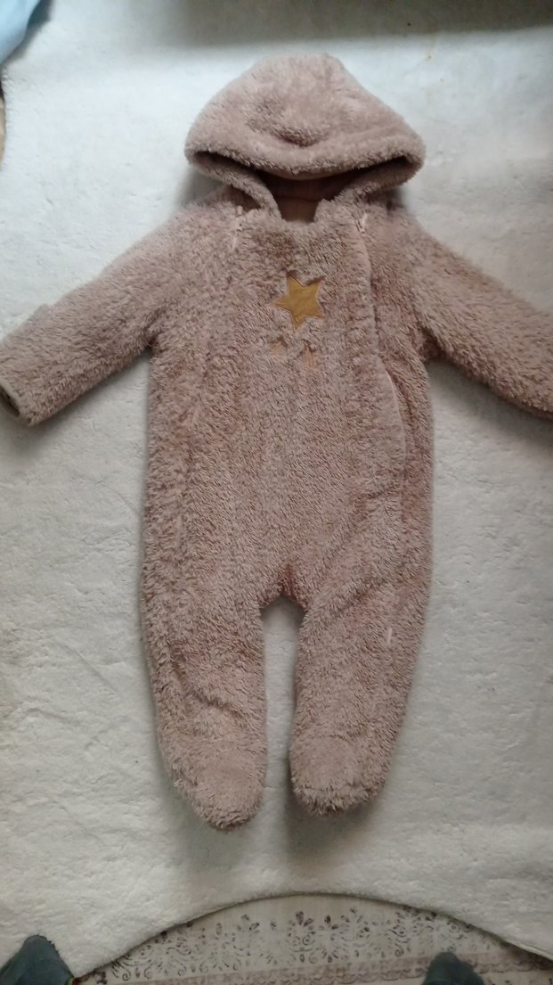 Krem Renkli Peluş Bebek Tulum - Görsel 2