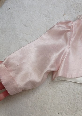 Kız Çocuk Dantelli Pembe Bolero - Görsel 3