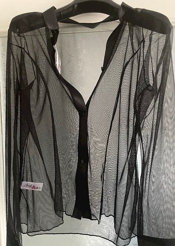 Siyah Tül gecelik - Görsel 2