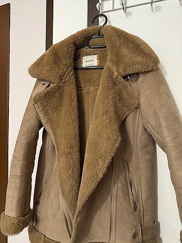 Stradivarius kürklü biker ceket