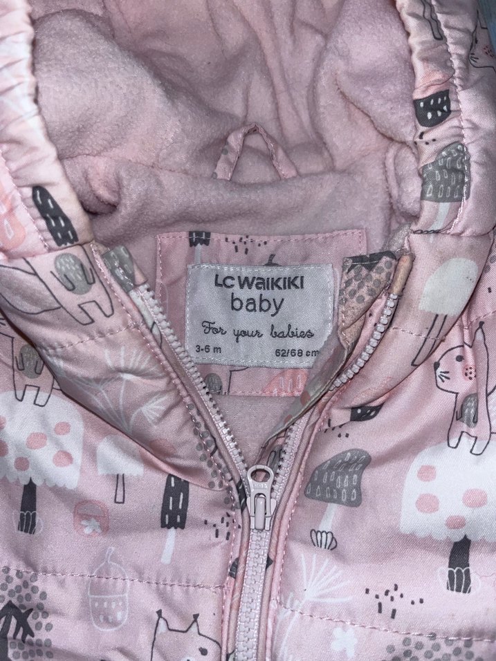 Kürklü Kapüşonlu Pembe Bebek Tulumu - Görsel 2