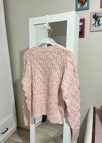 Pudra Örgü Kadın Kazak - Görsel 5